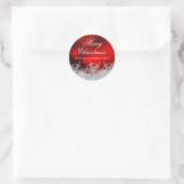 Rond Sticker de Noël rouge Crystal Snowflake (Sac)