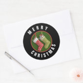 Rond Sticker de Noël rouge et vert (Enveloppe)