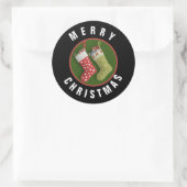 Rond Sticker de Noël rouge et vert (Sac)