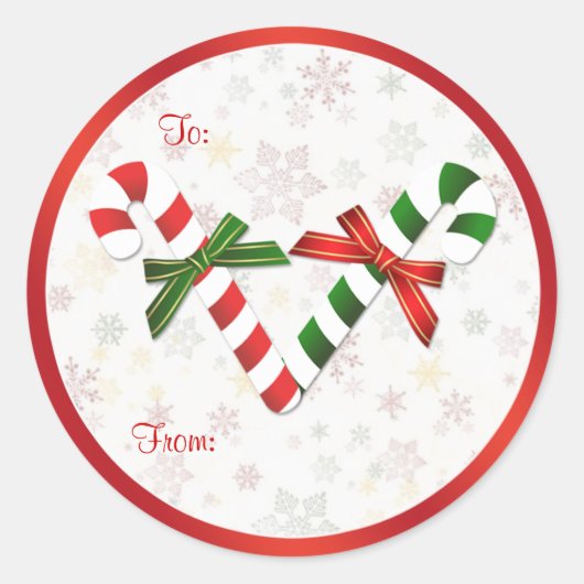 Rond Sticker de Noël rouge, vert, blanc (Devant)