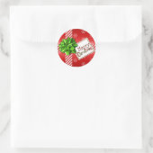 Rond Sticker de Noël rouge, vert, blanc (Sac)