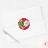 Rond Sticker de Noël rouge, vert, blanc (Enveloppe)