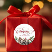 Rond Sticker de Noël Typographie personnalisée