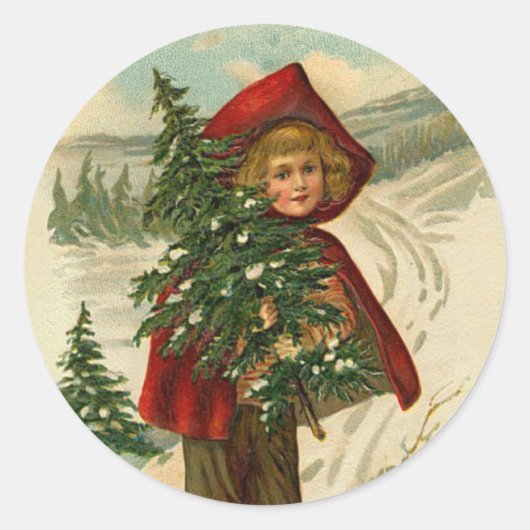 Rond sticker de Noël victorien (Devant)