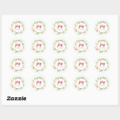 Rond Sticker de Noël Wreath Joy (Feuille)