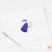 Rond Sticker de nom bleu plage (Enveloppe)