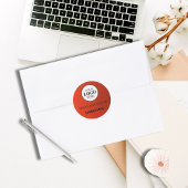 Rond Sticker de nom de logo de l'employé rouge