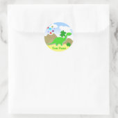 Rond Sticker de nom diplodocus vert (Sac)