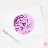 Rond Sticker de nom du concepteur Diva (Enveloppe)