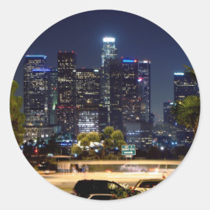 Rond Sticker de nuit de Los Angeles