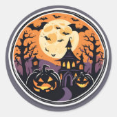 Rond Sticker de nuit d'Halloween éffrayant (Devant)