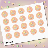 Rond Sticker de Pâques de poussin jaune amusant