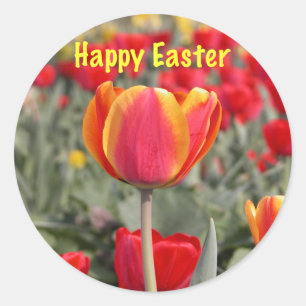Rond Sticker de Pâques du Jardin Tulip