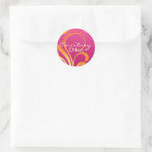 Rond Sticker de partie rose et orange (Sac)