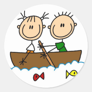 Rond Sticker de pêche en bateau