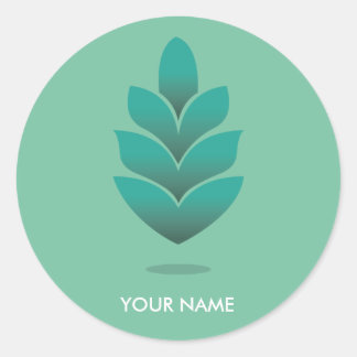 ROND STICKER DE PINE CONE PASTEL TURQUOISE