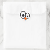 Rond Sticker de pingouin Linux Tux Eyes (Sac)