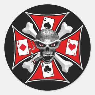 Rond Sticker de poker crânien