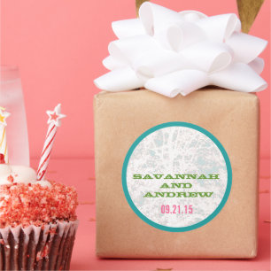 Rond Sticker de polices de feuille de lecture de l'arbr