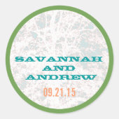 Rond Sticker de polices de feuille de lecture de l'arbr (Devant)