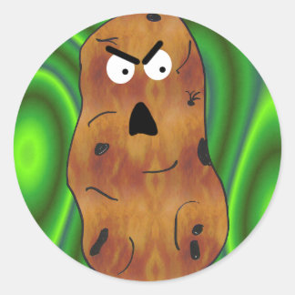 Rond Sticker de pomme de terre en colère sans texte