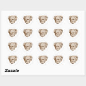 Rond Sticker de portrait Schopenhauer (Feuille)