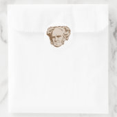 Rond Sticker de portrait Schopenhauer (Sac)
