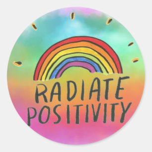 Rond Sticker de position de rayonnement arc-en-ciel