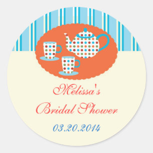 Rond Sticker de pot de thé pois
