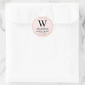 Rond Sticker de préférence de mariage géométrique | Cou (Sac)