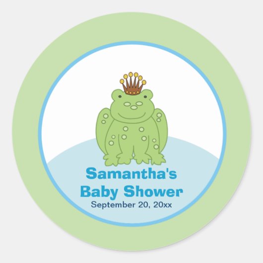 Rond Sticker de préférence personnalisé Green Frog Prin (Devant)