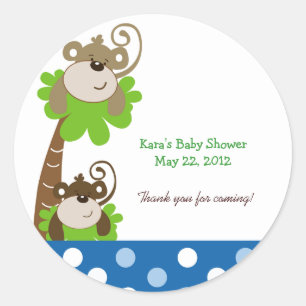 Rond Sticker de préférence personnalisé MONKEY TIME (BL