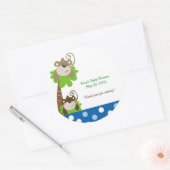 Rond Sticker de préférence personnalisé MONKEY TIME (BL (Enveloppe)