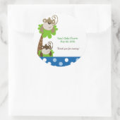 Rond Sticker de préférence personnalisé MONKEY TIME (BL (Sac)