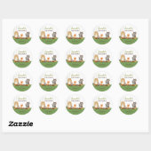 Rond Sticker de préférence pour douche bébé Woodland (Feuille)