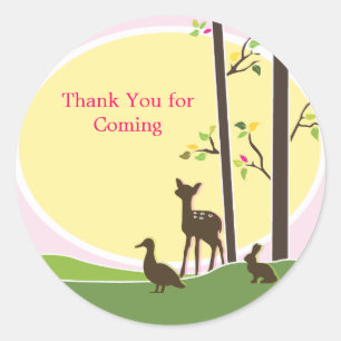 Rond Sticker de préférence pour douche bébé Woodland