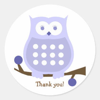 Rond Sticker de préférence ronde LILAC OWL | Sceau d'en