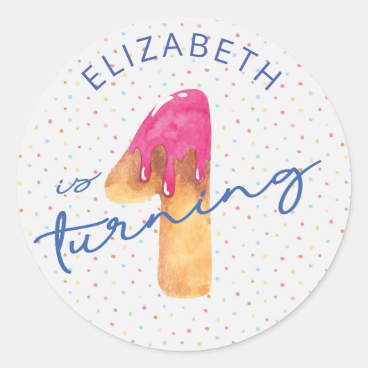 Rond Sticker de premier anniversaire pour bonbons (Devant)