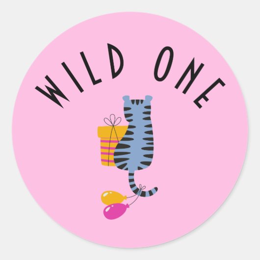 Rond Sticker de première année Wild One Girl (Devant)