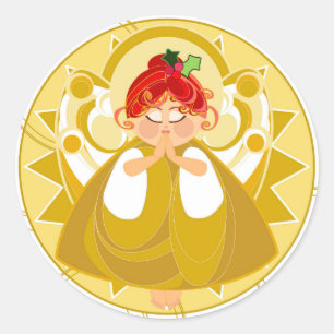 Rond Sticker de prière Angel-Gold