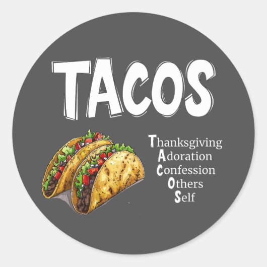 Rond Sticker de prière TACOS (Devant)