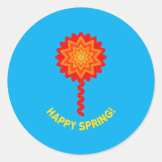 Rond Sticker de printemps heureux