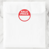 Rond Sticker de prix de vente rouge, (Sac)