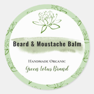 Rond Sticker de produit pour baume de barbe vert ÉTIQ