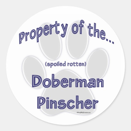 Rond Sticker de propriété Doberman Pinscher (Devant)