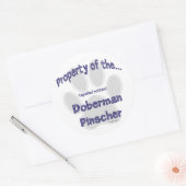 Rond Sticker de propriété Doberman Pinscher (Enveloppe)