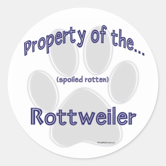 Rond Sticker de propriété Rottweiler (Devant)
