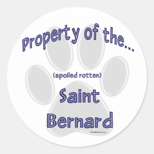 Rond Sticker de propriété Saint Bernard (Devant)