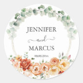 Rond Sticker de raffistication en fleurs botaniques (Devant)