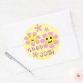 Rond Sticker de récompense de fleur de texte personnali (Enveloppe)